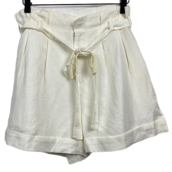 Nwt | VICI Collection Linen Blend Paperbag Shorts in White Size Small - Picture 2 of 8
